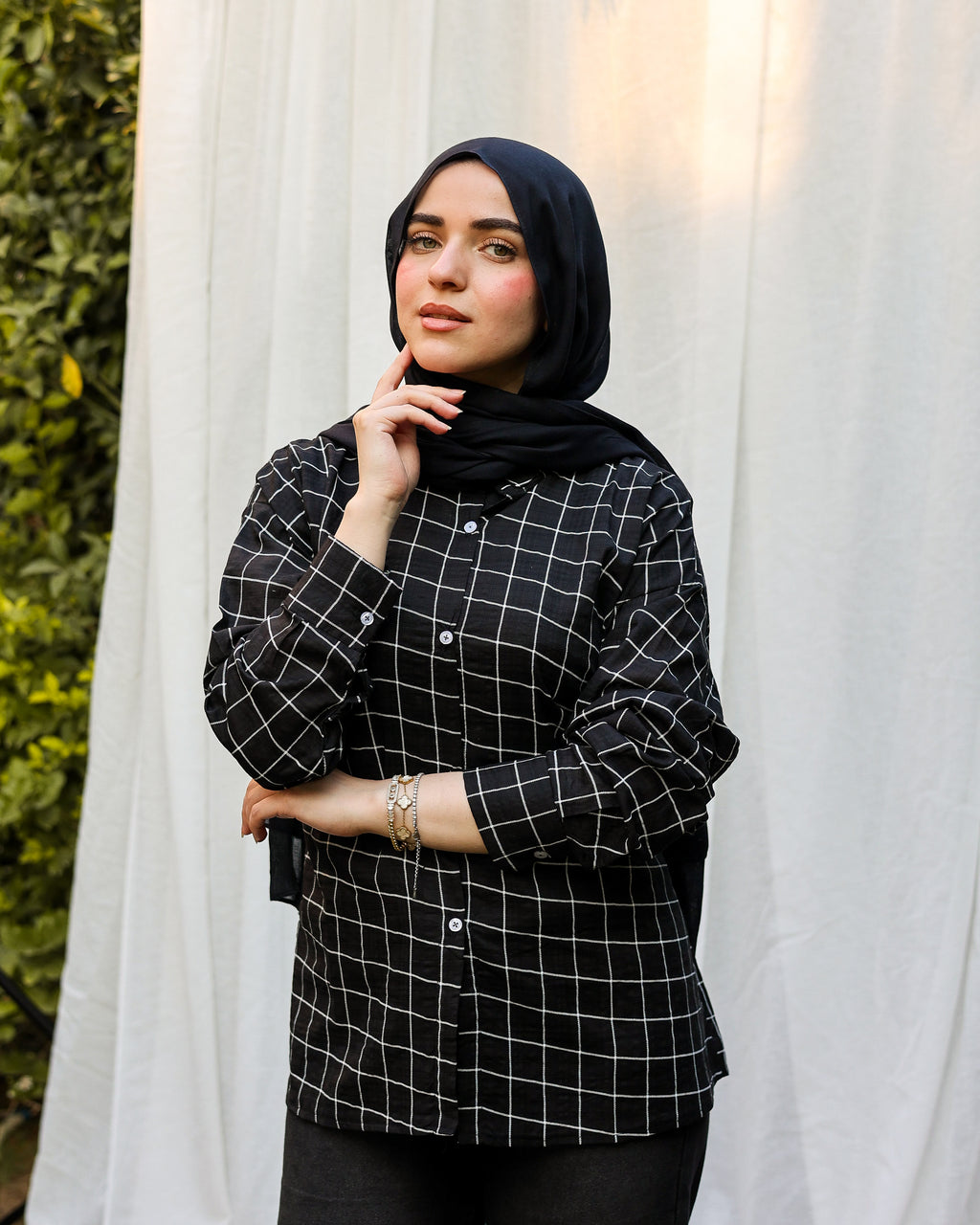 Noir grid shirt