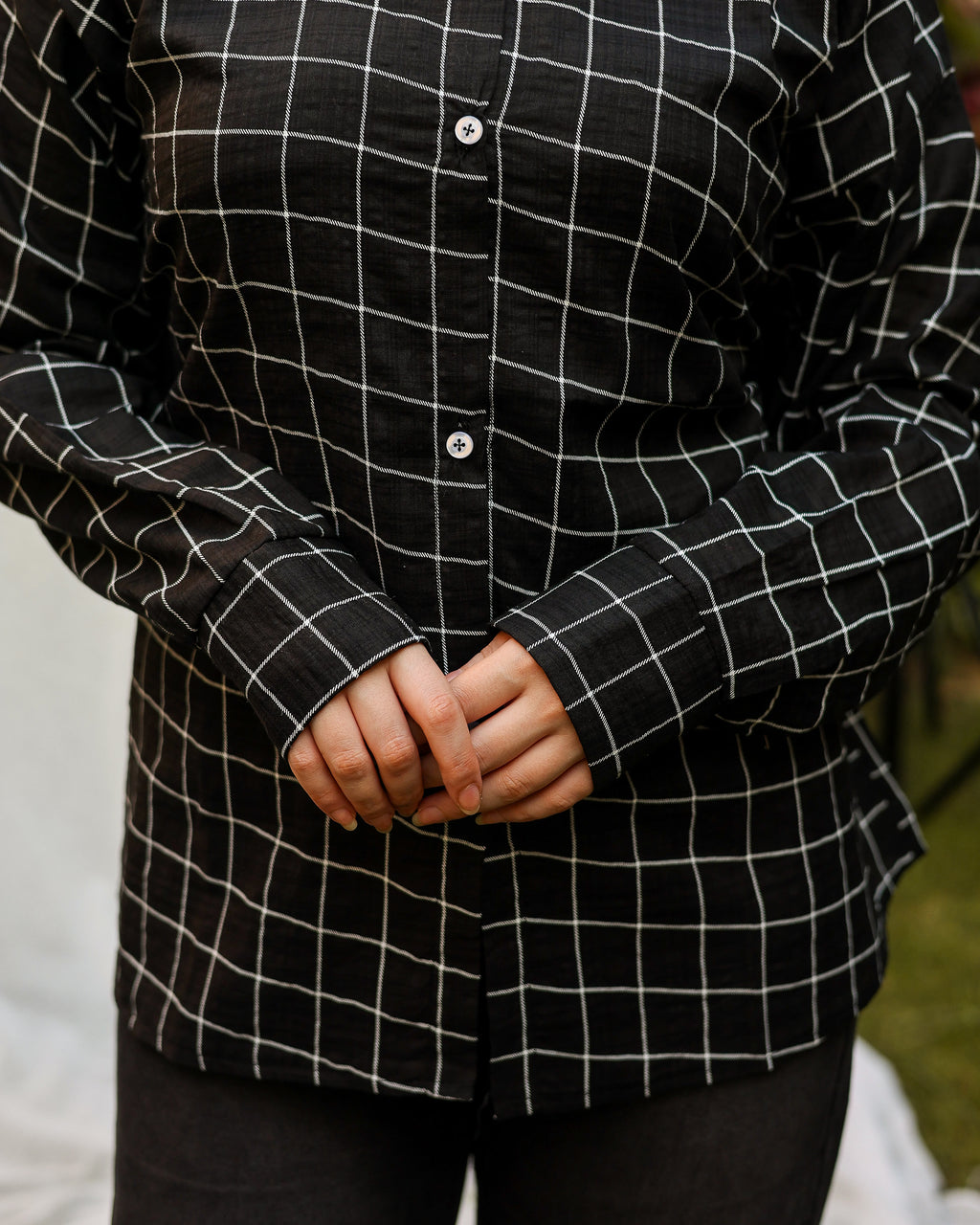 Noir grid shirt