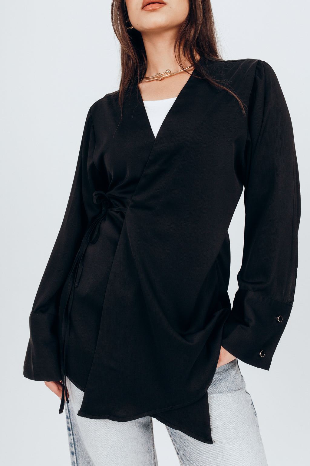 Satin ease blouse