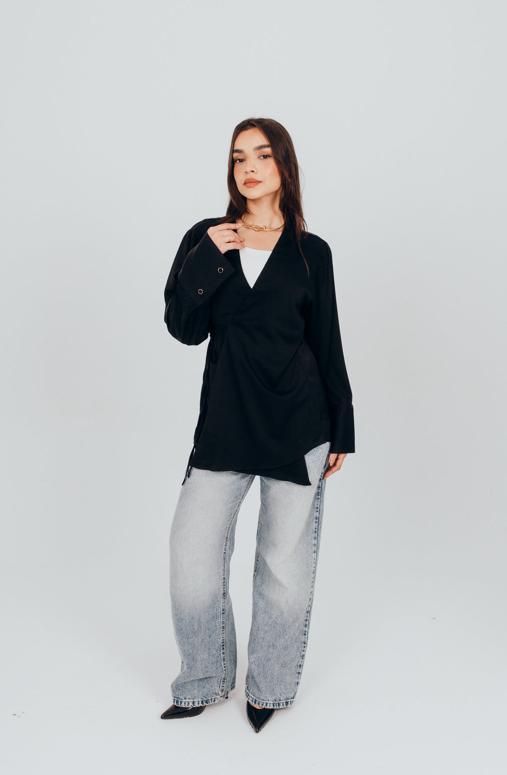 Satin ease blouse