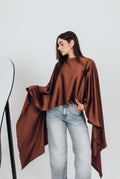 Flowy satin cape