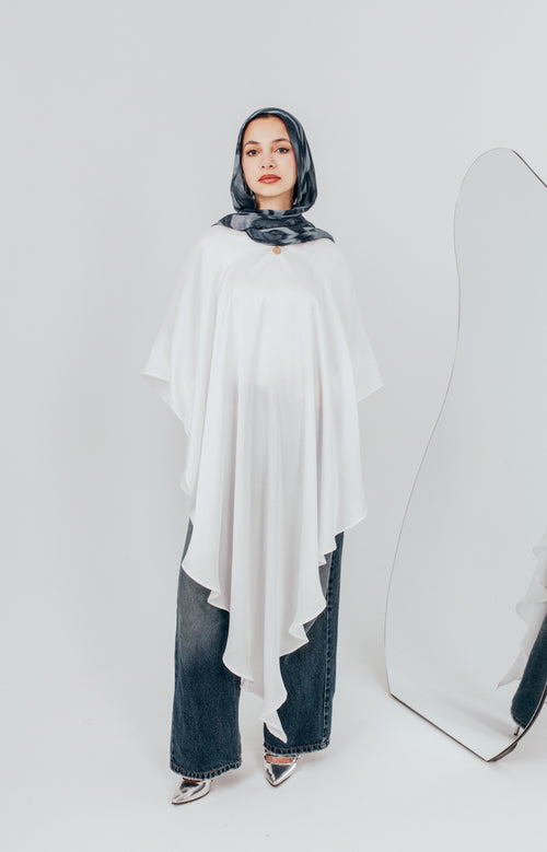 Flowy satin cape