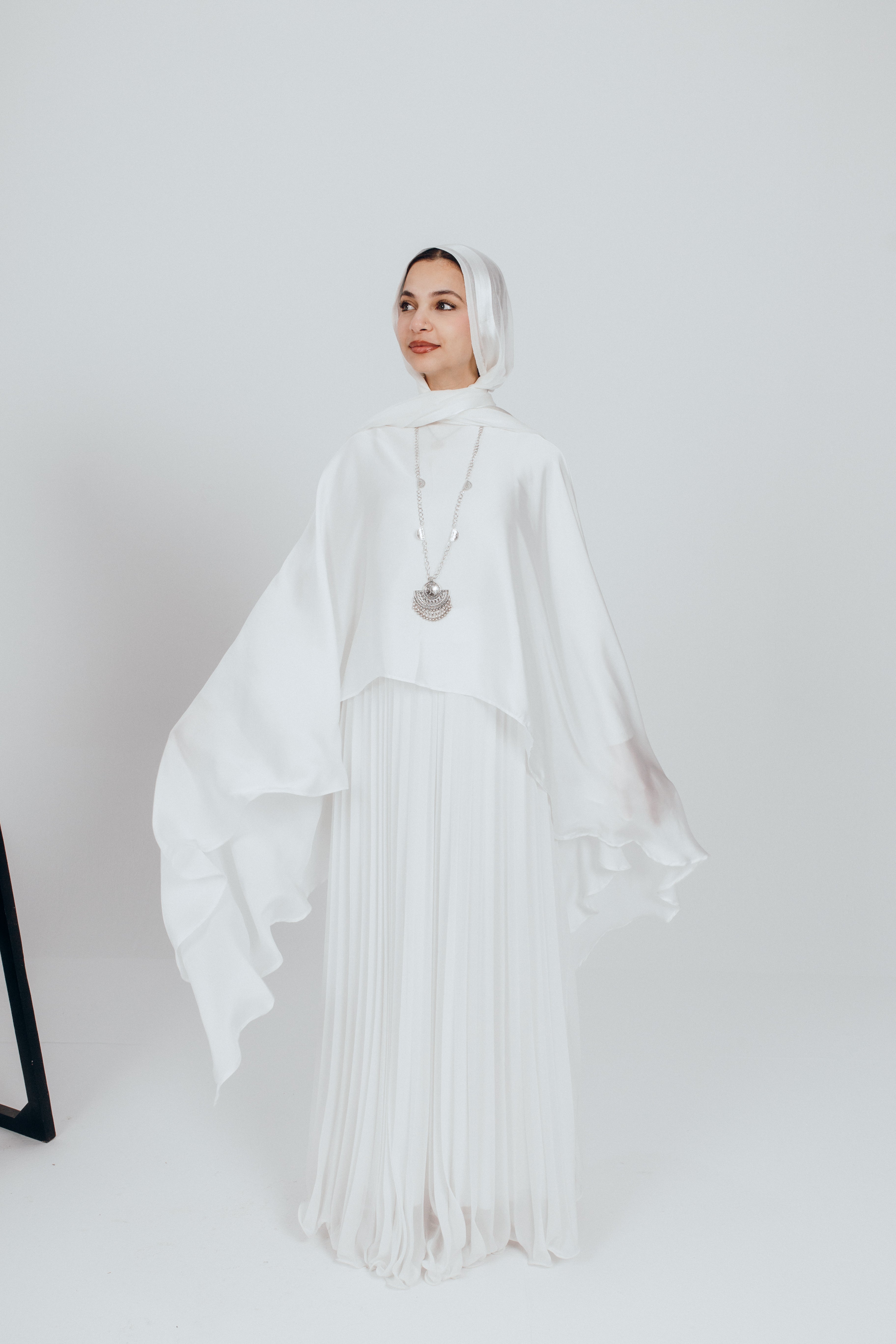 Flowy satin cape