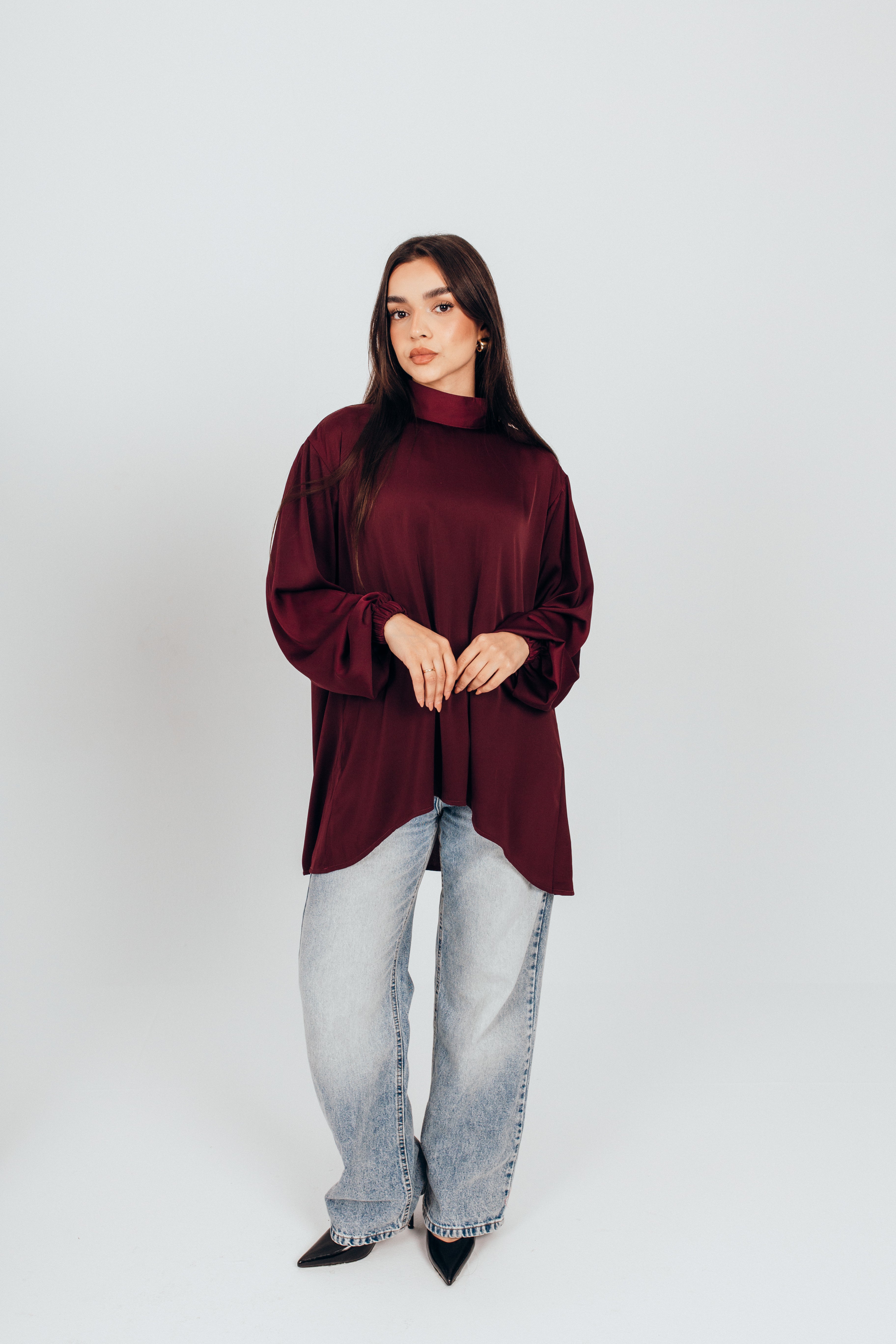 Satin muse blouse