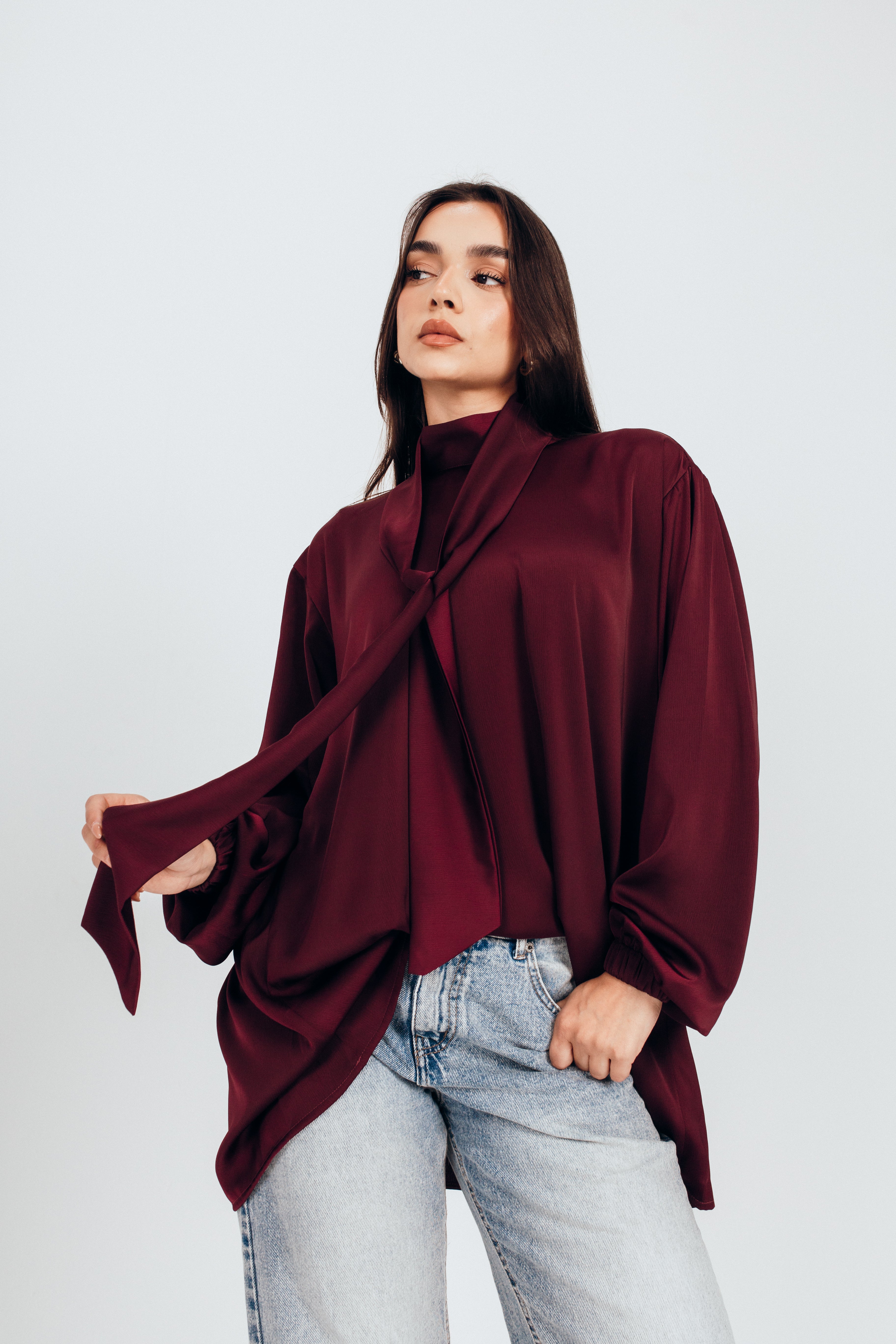 Satin muse blouse