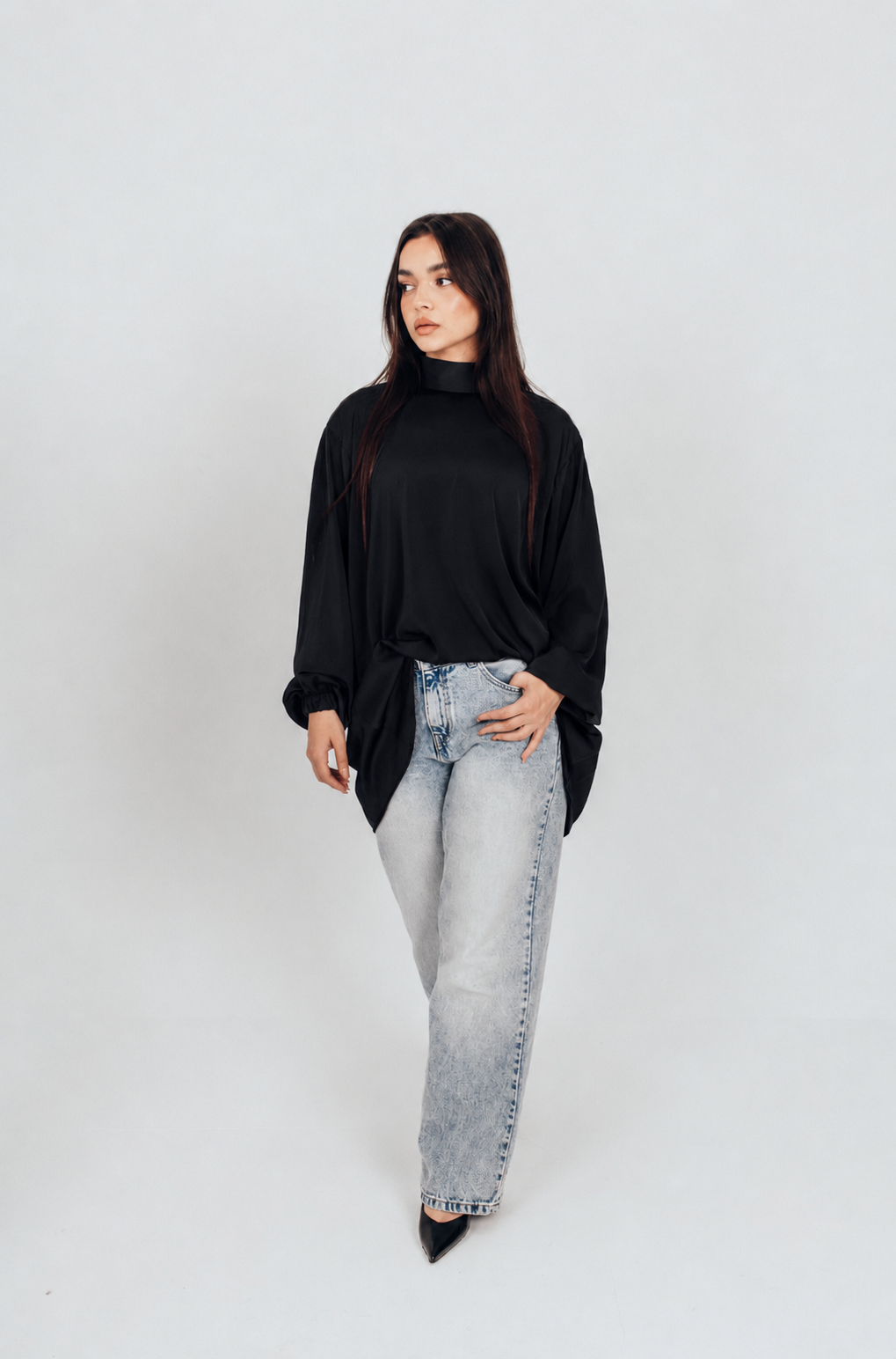 Satin muse blouse